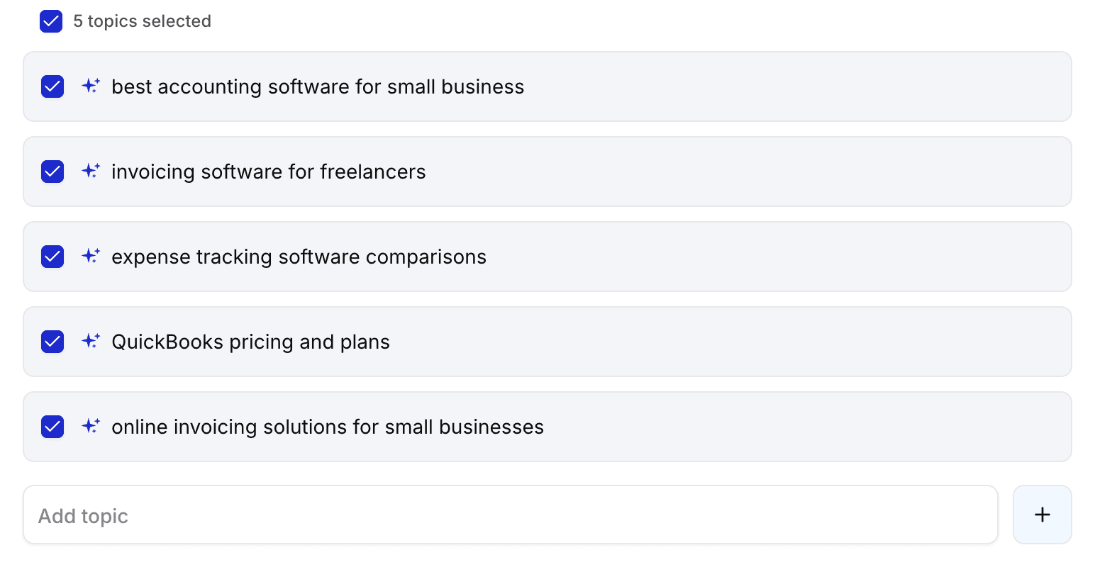 Suggested topics