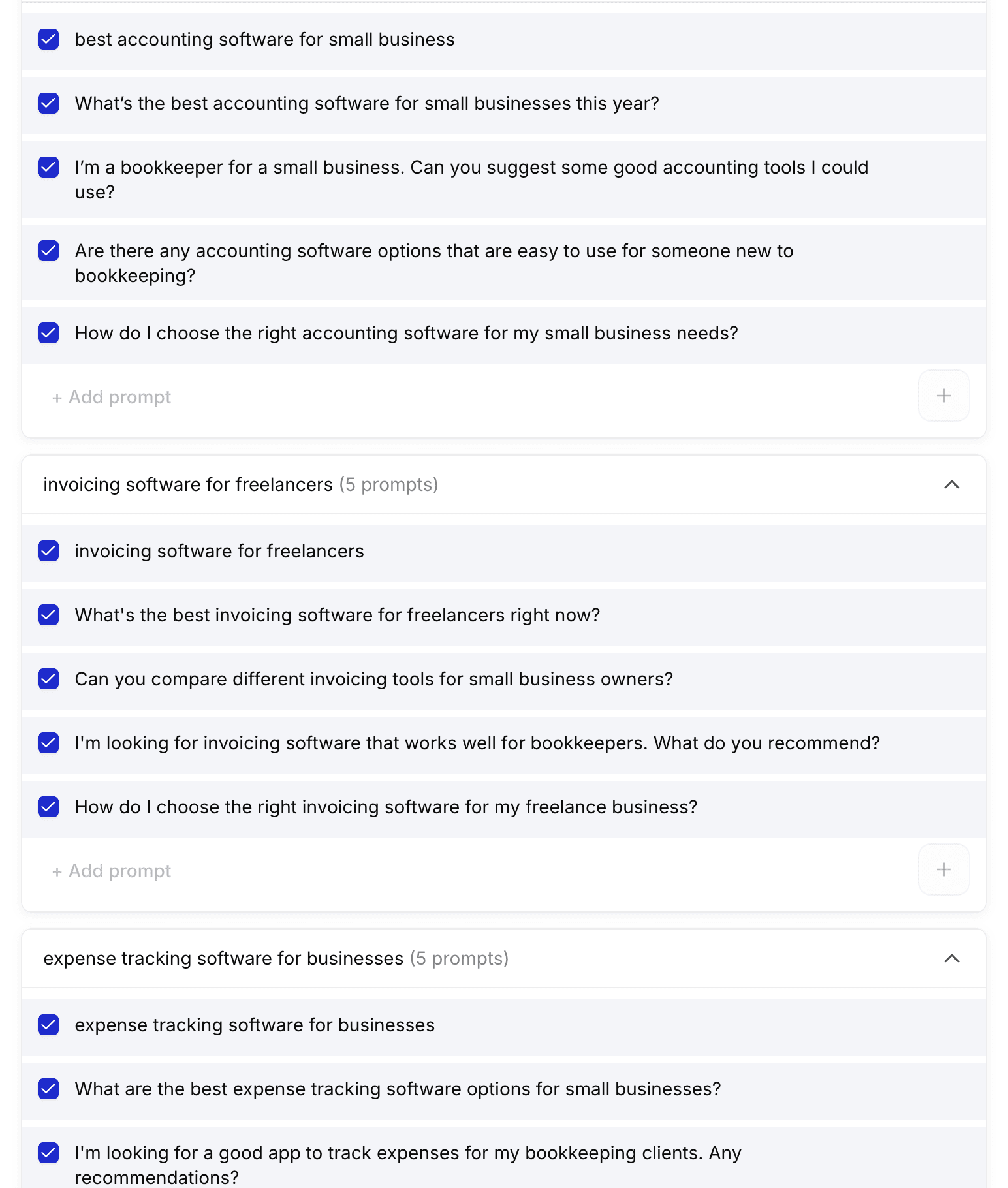 Suggested prompts
